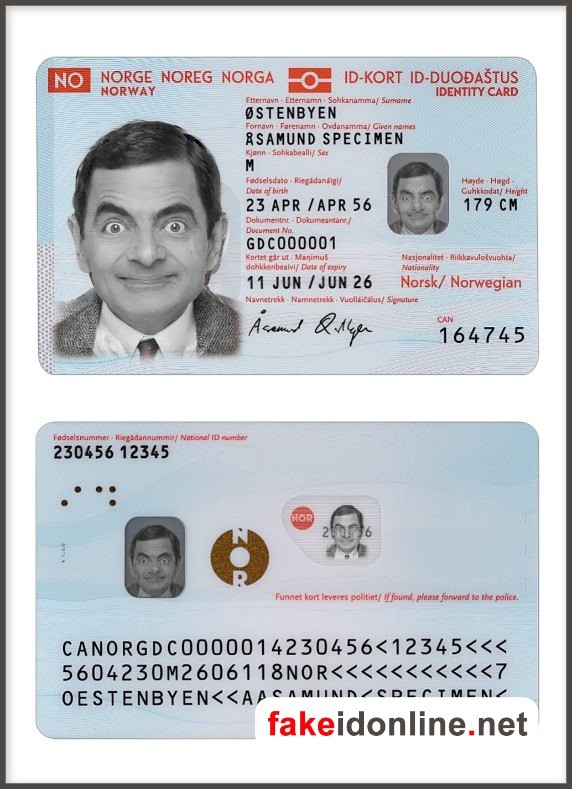 Norway ID Card Template PSD